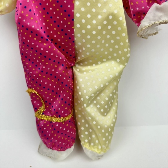 Art Mark 18” Jester Doll Clown Girl Painted Porcelain Face Legs Arms Cloth Body - Picture 11 of 14